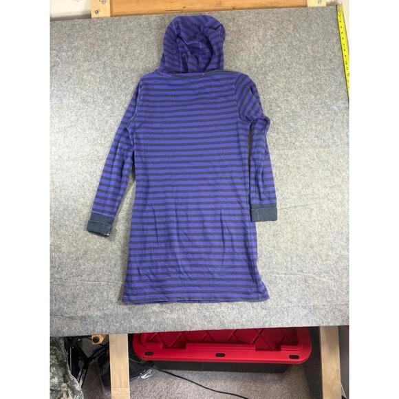 Womens Patagonia Organic Cotton Hoodie Dress Purple Gray Stripe Small - Picture 2 of 3